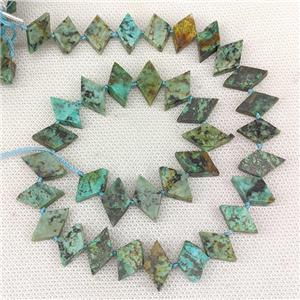 Natural African Turquoise Rhombus Beads Teal, approx 10-18mm