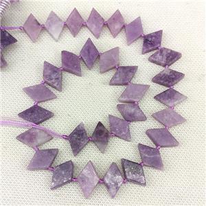 Natural Purple Lepidolite Rhombus Beads, approx 10-18mm