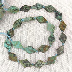 Natural African Turquoise Beads Rhombus Teal, approx 10-18mm