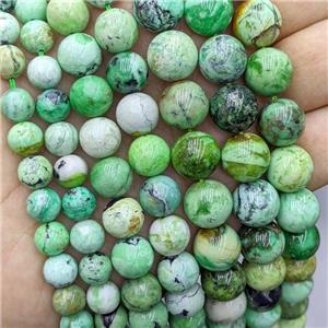 Natural Variscite Beads Green Smooth Round, approx 6mm dia