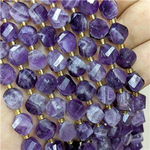 Natural Dogtooth Amethyst Twist Beads S-Shape Faceted, approx 7-8mm
