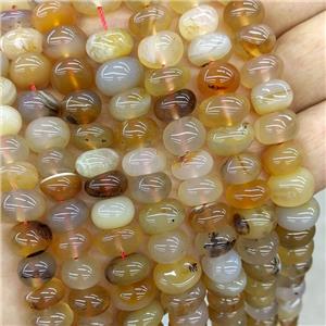 Natural Agate Beads Smooth Rondelle, approx 8-12mm