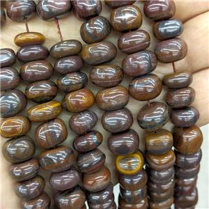 Natural Iron Bronzite Stone Beads Smooth Rondelle, approx 8-12mm