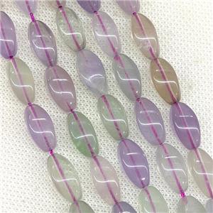 Natural Purple Fluorite Twist Beads, approx 8-16mm