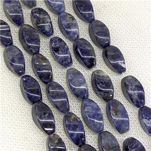 Natural Blue Sodalite Twist Beads, approx 8-16mm