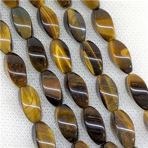 Natural Tiger Eye Stone Twist Beads, approx 8-16mm