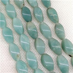 Natural Blue Chinese Amazonite Twist Beads, approx 8-16mm