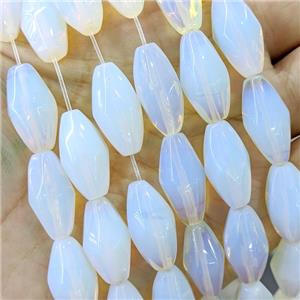 White Opalite Rice Beads Faceted, approx 10-20mm
