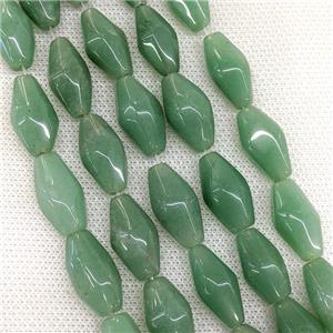 Natural Green Aventurine Rice Beads Faceted, approx 10-20mm