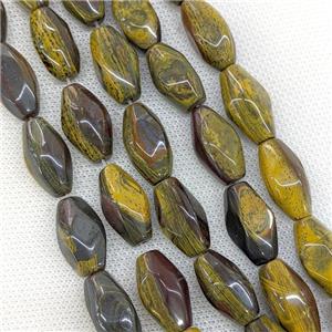Natural Iron Tiger Eye Stone Rice Beads Faceted, approx 10-20mm