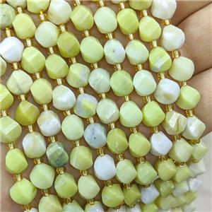 Natural Butter Jasper Twist Beads S-Shape Faceted Olive, approx 7-8mm