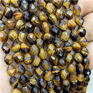 Natural Tiger Eye Stone Beads Faceted Rice, approx 5-7mm
