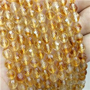 Natural Citrine Beads Golden Faceted Rice, approx 6-8mm