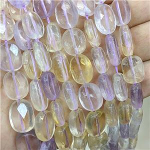 Natural Ametrine Beads Faceted Oval, approx 14-16mm