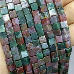 Natural Indian Agate Cube Beads, approx 6mm