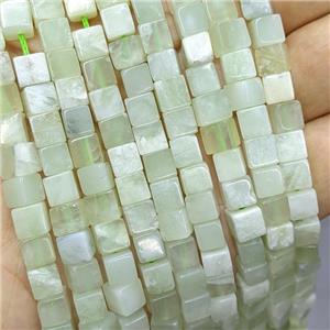 Natural New Mountain Jade Cube Beads, approx 6mm