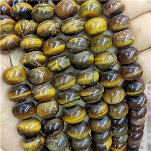 Natural Tiger Eye Stone Beads Smooth Rondelle, approx 10-14mm