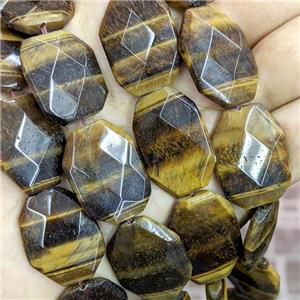 Natural Tiger Eye Stone Silce Beads Faceted, approx 20-28mm