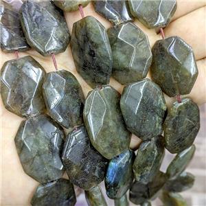 Natural Labradorite Slice Beads Faceted, approx 18-28mm
