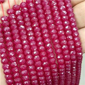 Natural Ruby Corundum Beads Red Heat Faceted Rondelle, approx 5mm