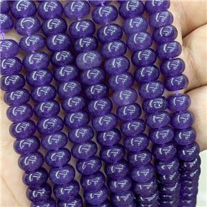 Purple Jade Beads Dye Smooth Rondelle, approx 8mm