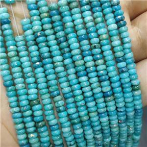 Natural Marble Beads Pave Gold Foil Smooth Rondelle Blue Dye , approx 4mm