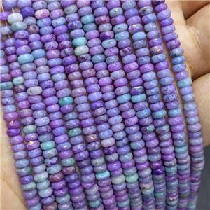 Natural Marble Beads Pave Gold Foil Smooth Rondelle Lavender Dye , approx 4mm
