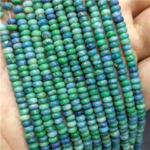 Natural Marble Beads Pave Gold Foil Smooth Rondelle Teal Dye , approx 4mm