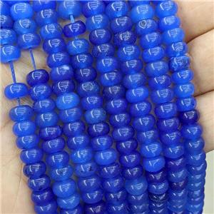 Blue Jade Rondelle Beads Smooth Dye, approx 8mm