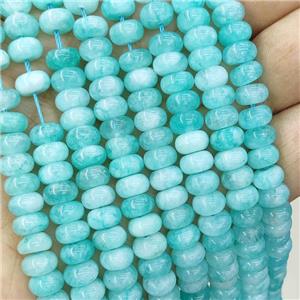 Green Jade Rondelle Beads Smooth Dye, approx 8mm