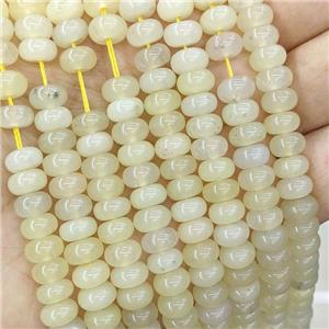 Jade Rondelle Beads Smooth Lt.yellow Dye, approx 8mm