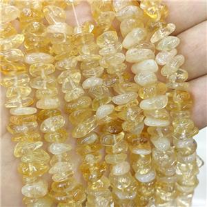 Natural Citrine Beads Chips Yellow Freeform, approx 7-11mm