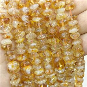 Natural Yellow Citrine Chips Beads Freeform, approx 7-11mm