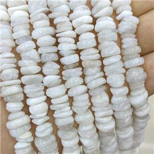Natural White Moonstone Chips Beads Freeform, approx 7-11mm