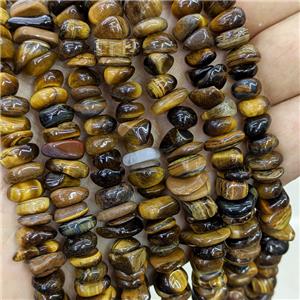 Natural Tiger Eye Stone Chips Beads Freeform, approx 7-11mm