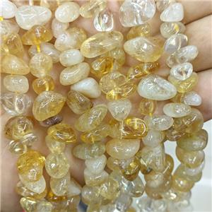 Natural Citrine Chips Beads Yellow Freeform, approx 7-11mm