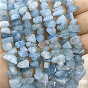 Natural Blue Aquamarine Chips Beads Freeform, approx 7-11mm