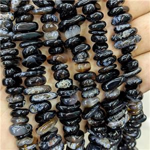 Natural Black Agate Chips Beads Freeform, approx 7-11mm