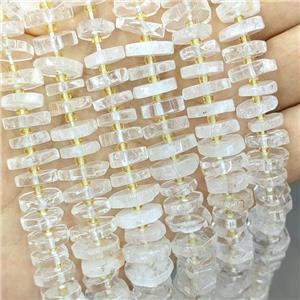 Natural Clear Quartz Heishi Spacer Beads, approx 12-13mm
