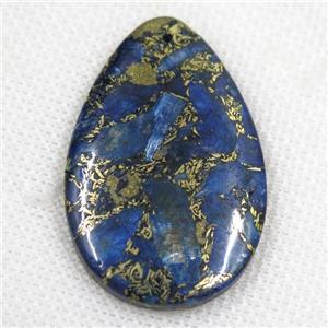 blue Lapis Lazuli teardrop pendant, approx 30-48mm