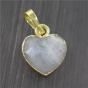 Aquamarine heart pendant, gold pendant, approx 11-12mm
