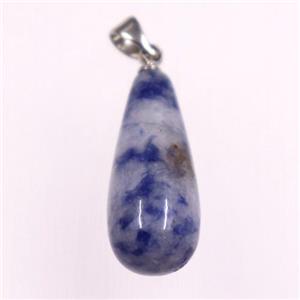 blue sodalite pendants, teardrop, dye, approx 10-25mm
