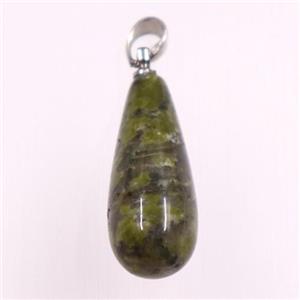 Unakite Stone pendants, teardrop, approx 10-25mm