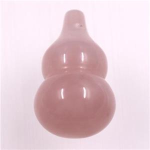 rose quartz pendants, gourd, approx 18-30mm
