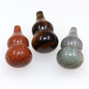 mixed gemstone pendants, gourd, approx 18-30mm