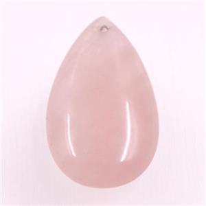 rose quartz pendants, teardrop, approx 20-35mm