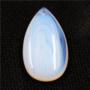 white opal pendants, teardrop, approx 20-35mm