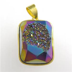 rectangle Druzy Agate rectangle pendant, approx 15-20mm