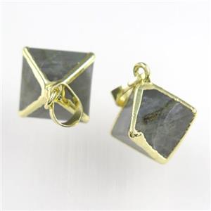 Labradorite pendant, gold plated, approx 14x14mm