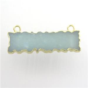 amazonite pendant, rectangle, gold plated, approx 8-30mm